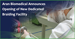 Aran Biomedical Expands Customer Solutions & Service Offerings by Opening a Dedicated Braiding Facility in Galway, Ireland.