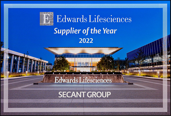 Edwards Lifesciences Awards Secant Group 2022 Supplier of the Year