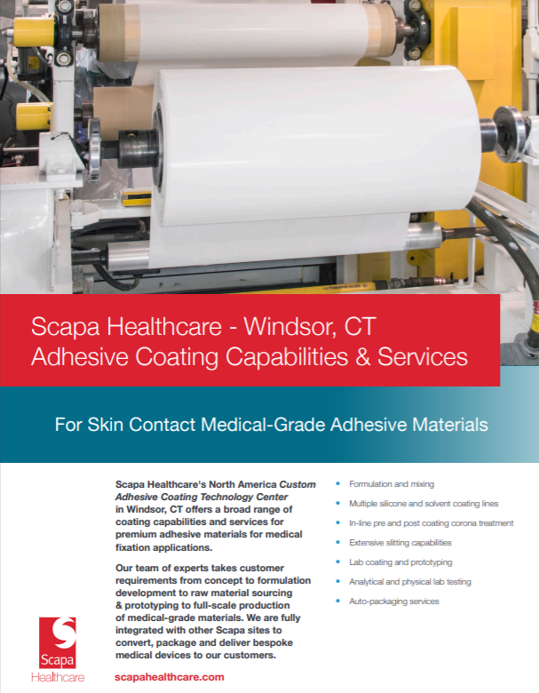 Scapa Healthcare - Windsor, CT Adhesive Coating Capabilities & Services