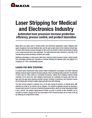 Laser Stripping for Medical and Electronics Industry