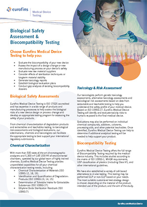 Biological Safety Assessment & Biocompatibility Testing