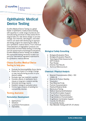 Ophthalmic Medical Device Testing