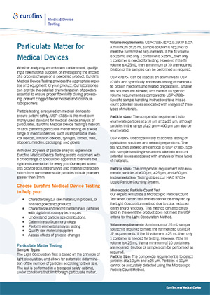 Particulate Matter for Medical Devices