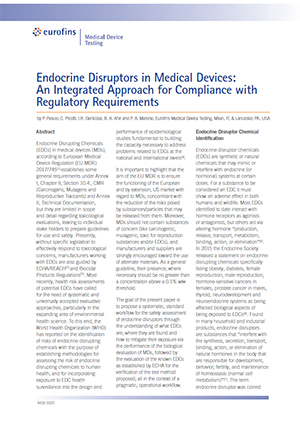 Endocrine Disruptors in Medical Devices: An Integrated Approach for Compliance with Regulatory Requirements