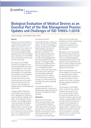 Biological Evaluation of Medical Devices as an Essential Part of Risk Management Process: Updates and Challenges of ISO 10993-1:2018
