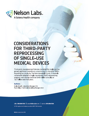 Considerations for Third-Party Reprocessing of Single-Use Medical Devices