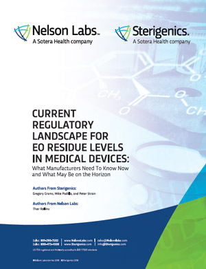 Current Regulatory Landscape for EO Residue Levels in Medical Devices: What Manufacturers Need To Know Now and What May Be on the Horizon