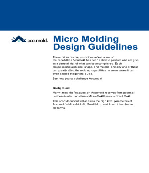 Micro Molding Desing Guidelines