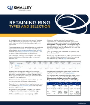 Retaining Ring Types and Selection