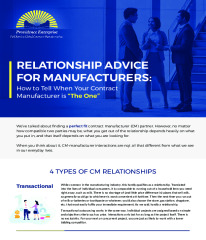 Relationship Advice for Manufacturers